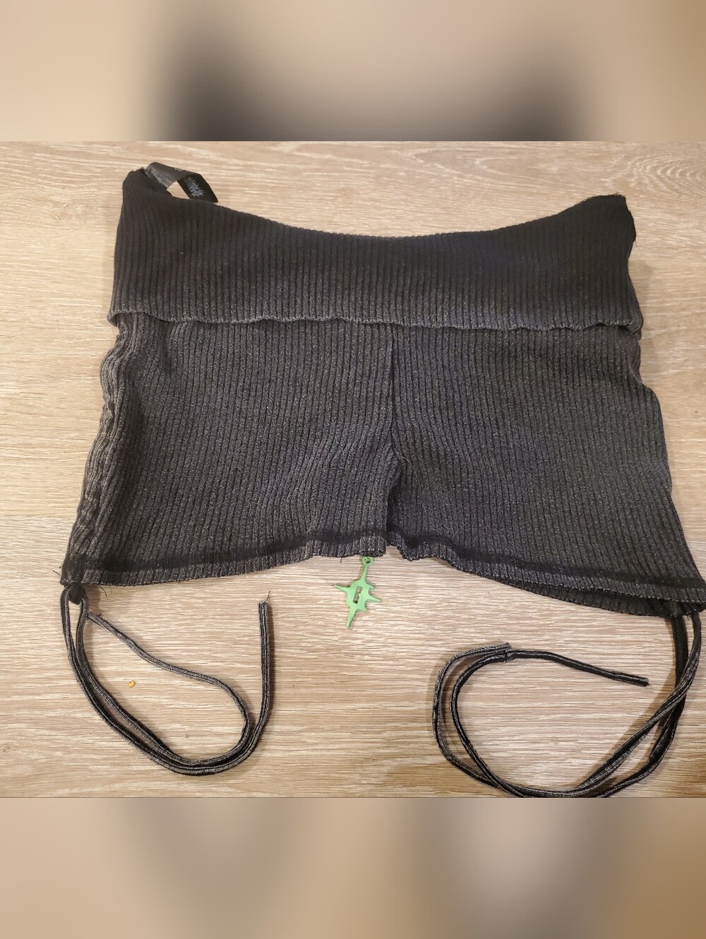 Dolls Kill Darker Wavs Chord Lace Up Ribbed Shorts Large NWT